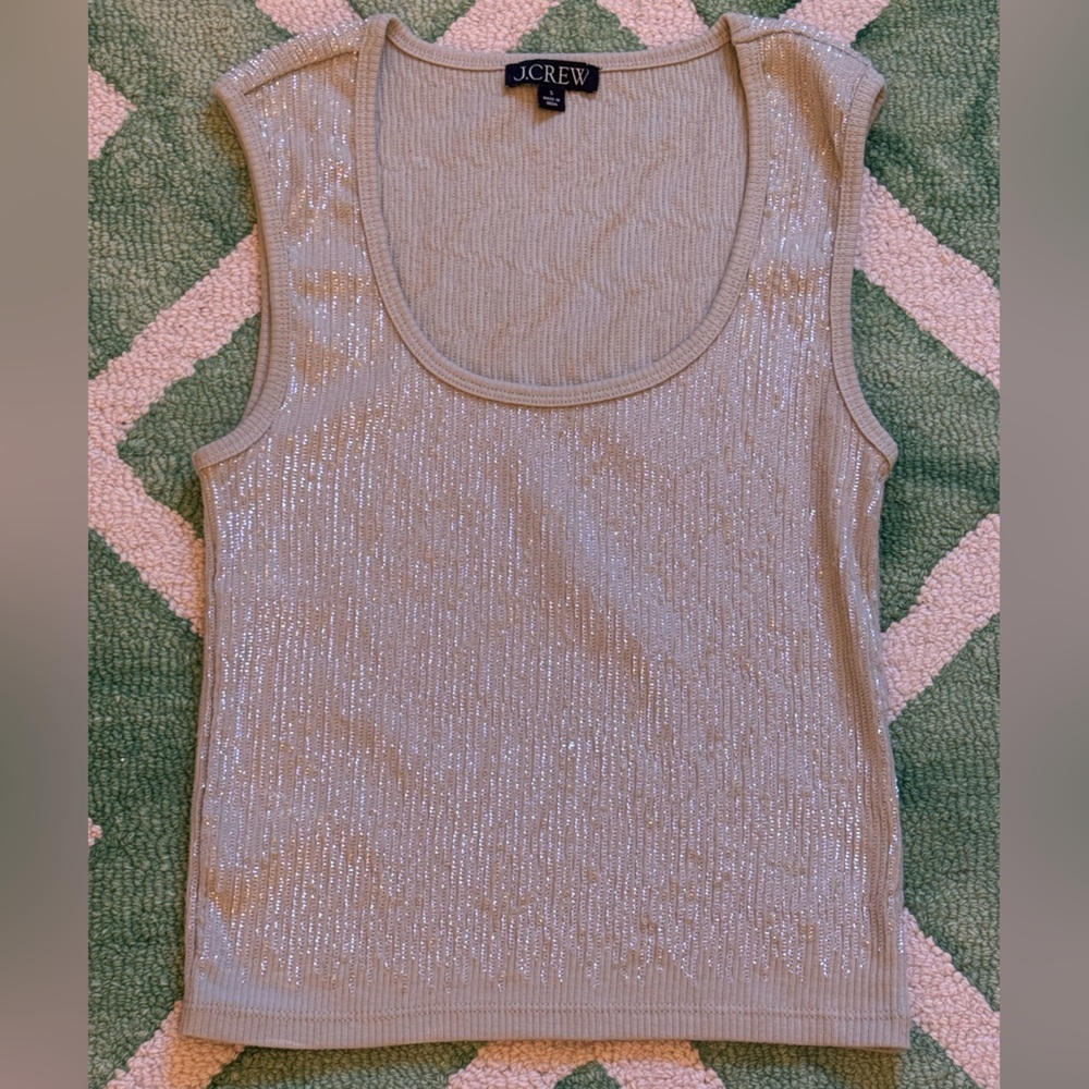 EUC J. Crew sequined tank top, size s